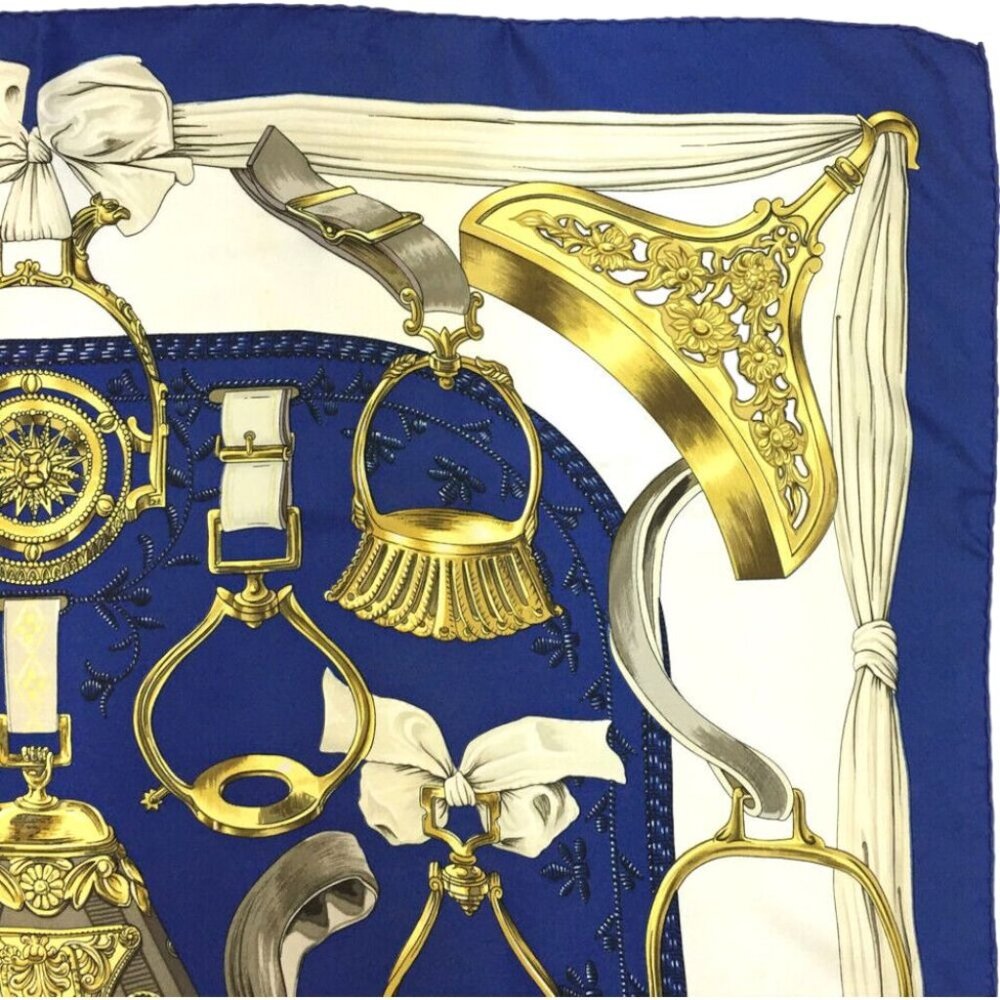 046183P (S2) Hermes Scarf Etriers Carre 90 Multicolor Silk 100% - Picture 4 of 9